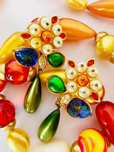 Load image into Gallery viewer, CHANEL IMPORTANT AND RARE MASSIVE GRIPOIX FLORAL EARRINGS 1991