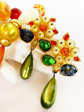 Load image into Gallery viewer, CHANEL IMPORTANT AND RARE MASSIVE GRIPOIX FLORAL EARRINGS 1991