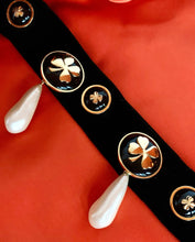 Load image into Gallery viewer, CHANEL RUNWAY TANGERINE SILK BLACK BOUCLÉ VELVET VINTAGE JACKET