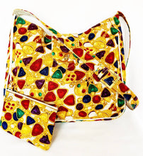 Load image into Gallery viewer, CHANEL SPLENDID & RARE GRIPOIX JEWEL PRINT LARGE WHITE LEATHER HANDBAG