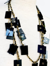 Load image into Gallery viewer, CHANEL RARE 54 PLEXI-LUCITE CC CHARMS RUNWAY 1994 LEATHER NECKLACE XXL 200 cm
