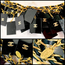Load image into Gallery viewer, CHANEL RARE 54 PLEXI-LUCITE CC CHARMS RUNWAY 1994 LEATHER NECKLACE XXL 200 cm