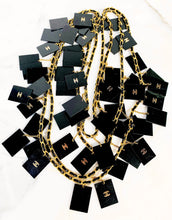 Load image into Gallery viewer, CHANEL RARE 54 PLEXI-LUCITE CC CHARMS RUNWAY 1994 LEATHER NECKLACE XXL 200 cm