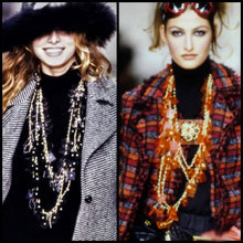 Load image into Gallery viewer, CHANEL RARE 54 PLEXI-LUCITE CC CHARMS RUNWAY 1994 LEATHER NECKLACE XXL 200 cm