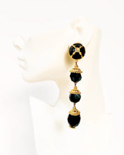 Load image into Gallery viewer, GERARD YOSCA DRAMATIC 5 INCH 1980s SHOULDER DUSTER EARRINGS