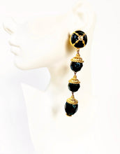 Load image into Gallery viewer, GERARD YOSCA DRAMATIC 5 INCH 1980s SHOULDER DUSTER EARRINGS
