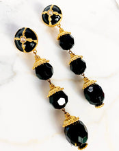Load image into Gallery viewer, GERARD YOSCA DRAMATIC 5 INCH 1980s SHOULDER DUSTER EARRINGS
