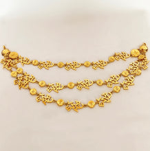 Load image into Gallery viewer, CHANEL 3 STRAND CHANEL LETTERS LOGO NECKLACE 18 CHANEL CLUSTERS AND 18 LOGO MEDALLIONS