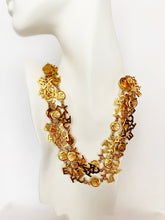 Load image into Gallery viewer, CHANEL 3 STRAND CHANEL LETTERS LOGO NECKLACE 18 CHANEL CLUSTERS AND 18 LOGO MEDALLIONS