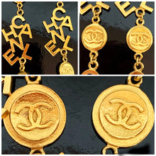 Load image into Gallery viewer, CHANEL 3 STRAND CHANEL LETTERS LOGO NECKLACE 18 CHANEL CLUSTERS AND 18 LOGO MEDALLIONS