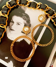 Load image into Gallery viewer, CHANEL MEGA HOOP GRIPOIX GLASS PEARL CHAIN 1988 EARRINGS