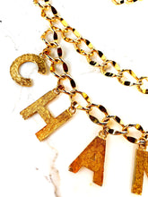 Load image into Gallery viewer, CHANEL C-H-A-N-E-L CHARMS GILT CHAIN BELT