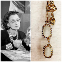 Load image into Gallery viewer, CHANEL MADEMOISELLE MASSIVE COCO EYE GLASSES CRYSTAL CHARMS NECKLACE