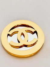 Load image into Gallery viewer, CHANEL MIRROR LOGO TWO TONE MASSIVE BROOCH 1980s