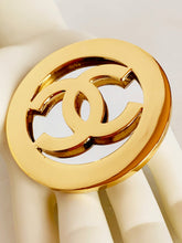 Load image into Gallery viewer, CHANEL MIRROR LOGO TWO TONE MASSIVE BROOCH 1980s