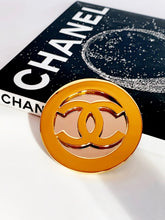 Load image into Gallery viewer, CHANEL MIRROR LOGO TWO TONE MASSIVE BROOCH 1980s