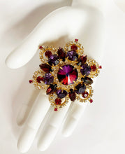 Load image into Gallery viewer, FRENCH DESIGNER RARE VINTAGE GLASS AND CRYSTAL PENDANT CLIP 90s COUTURE JEWEL