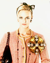 Load image into Gallery viewer, CHANEL ROBERT GOOSSENS RARE CLOVER MALTESE CROSS CRYSTAL BROOCH ENHANCER LATE 80's