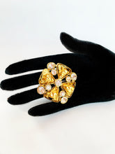 Load image into Gallery viewer, CHANEL ROBERT GOOSSENS RARE CLOVER MALTESE CROSS CRYSTAL BROOCH ENHANCER LATE 80's