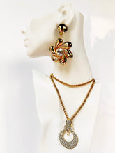 Load image into Gallery viewer, FRENCH MASSIVE 1980s COUTURE GILT PETAL PINWHEEL EARRINGS