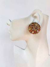 Load image into Gallery viewer, KALINGER VINTAGE 1980s IRIDESCENT CRYSTAL EMBELLISHED EARRINGS