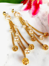 Load image into Gallery viewer, SUPREMELY ELEGANT 1980s FRENCH 6 INCH SHOULDER DUSTER EARRINGS