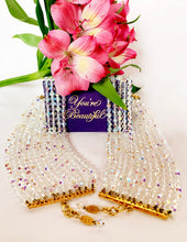 Load image into Gallery viewer, CHANEL RARE RUNWAY SET OF 2 GRIPOIX GLASS HOLOGRAPHIC BRACELETS HAUTE COUTURE