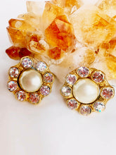Load image into Gallery viewer, CHANEL GRIPOIX PEARL OVERSIZED CRYSTALS VINTAGE SHOWSTOPPER EARRINGS