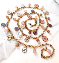Load image into Gallery viewer, CHANEL PASTEL FANTASY RARE 17 HUGE CC CHARM VINTAGE NECKLACE BELT