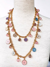 Load image into Gallery viewer, CHANEL PASTEL FANTASY RARE 17 HUGE CC CHARM VINTAGE NECKLACE BELT