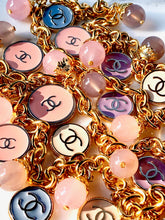Load image into Gallery viewer, CHANEL PASTEL FANTASY RARE 17 HUGE CC CHARM VINTAGE NECKLACE BELT