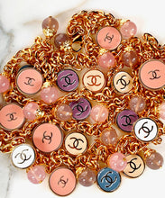 Load image into Gallery viewer, CHANEL PASTEL FANTASY RARE 17 HUGE CC CHARM VINTAGE NECKLACE BELT