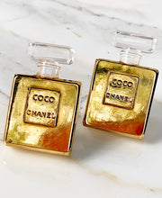 Load image into Gallery viewer, CHANEL ICONIC, VERY RARE MASSIVE PERFUME BOTTLE EARRINGS 1980s