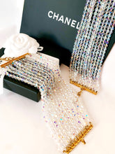 Load image into Gallery viewer, CHANEL RARE RUNWAY SET OF 2 GRIPOIX GLASS HOLOGRAPHIC BRACELETS HAUTE COUTURE