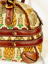 Load image into Gallery viewer, GUCCI 2006 PIGNA PINEAPPLE GORGEOUS LEATHER LINEN CANVAS BAG ITALY