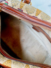 Load image into Gallery viewer, GUCCI 2006 PIGNA PINEAPPLE GORGEOUS LEATHER LINEN CANVAS BAG ITALY