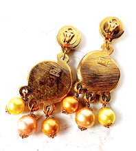 Load image into Gallery viewer, JACKY DE G FRANCE BAROQUE COUTURE GILT DANGLE 1980's EARRINGS