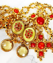 Load image into Gallery viewer, EDOUARD RAMBAUD RARE 1980s RED/ORANGE CHATELAINE CHAIN BELT