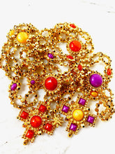Load image into Gallery viewer, EDOUARD RAMBAUD RARE 1980s VIOLET/MARIGOLD CHATELAINE CHAIN BELT