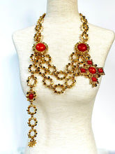 Load image into Gallery viewer, EDOUARD RAMBAUD RARE 1980s RED/ORANGE CHATELAINE CHAIN BELT