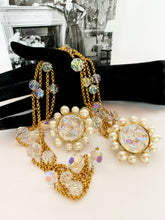 Load image into Gallery viewer, CHANEL MASSIVE HOLOGRAPHIC MOLTEN GRIPOIX GLASS PEARL EARRINGS 1992
