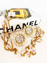 Load image into Gallery viewer, CHANEL MASSIVE HOLOGRAPHIC MOLTEN GRIPOIX GLASS PEARL EARRINGS 1992