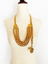Load image into Gallery viewer, CHANEL 3 LAYERED BELT NECKLACE WITH 3 MEDALLION COINS