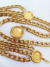 Load image into Gallery viewer, CHANEL 3 LAYERED BELT NECKLACE WITH 3 MEDALLION COINS