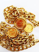 Load image into Gallery viewer, CHANEL 3 LAYERED BELT NECKLACE WITH 3 MEDALLION COINS