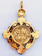 Load image into Gallery viewer, CHANEL MASSIVE BYZANTINE COIN GRIPOIX POURED GLASS AND GRIPOIX PEARL PENDANT NECKLACE VINTAGE 1993 ROBERT GOOSSENS