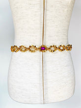 Load image into Gallery viewer, EDOUARD RAMBAUD RARE 1980s VIOLET/MARIGOLD CHATELAINE CHAIN BELT