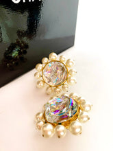 Load image into Gallery viewer, CHANEL MASSIVE HOLOGRAPHIC MOLTEN GRIPOIX GLASS PEARL EARRINGS 1992