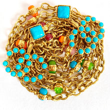 Load image into Gallery viewer, CHANEL MASSIVE CC LOGO TURQUOISE GRIPOIX GLASS EARRING