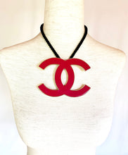 Load image into Gallery viewer, CHANEL MASSIVE RARE 2008 C FUCHSIA CC LOGO NECKLACE NEW WITH TAGS